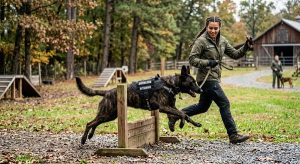 Best Tactical K9 Harness Guide: What Handlers Check 2 dog in harness mid-training