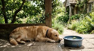 Is Your Dog Drinking Enough Water? Hidden Dangers 2 dog resting in shade next to a water bowl