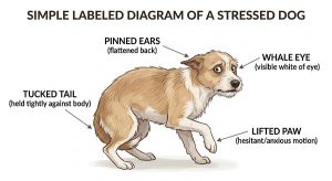 signs of anxiety in dogs body language chart