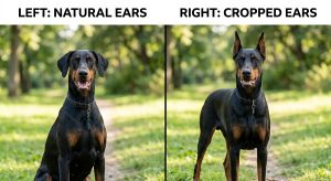 Doberman Pinscher: The Most Misunderstood Guard Dog 2 Doberman natural ears vs cropped ears comparison