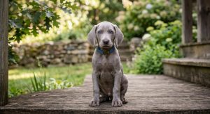 Weimaraner puppy blue eyes