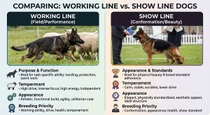 comparing working line and show line