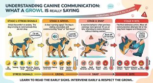 dog progression from stress signal to growl to snap to bite