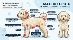 Bichpoo grooming mat hot spots