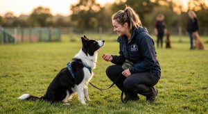 Border Collie Training: Tips for a Well-Behaved Dog 2 Border Collie training session with handler