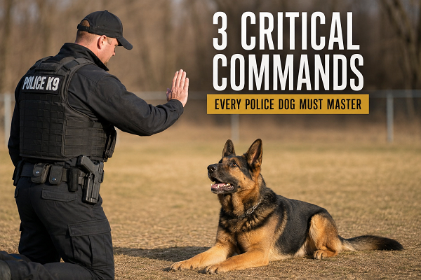Police K9 training mastering critical commands