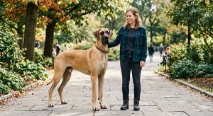 biggest dog breeds in the world compared to an adult human