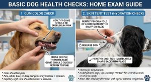 dog gum color check and skin tent test