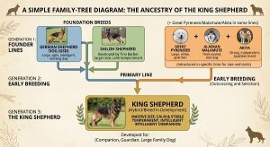 family-tree diagram GSD + Shiloh Shepherd