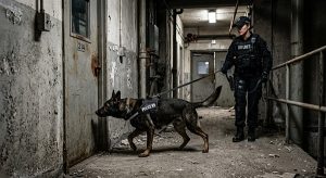 German Shepherd Malinois cross police dog