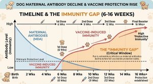 dog maternal antibody decline & vaccine protection rise