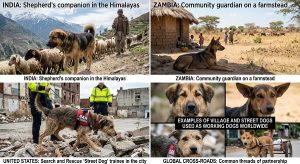 examples of village and street dogs used as working dogs worldwide