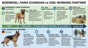 Boerboel and German Shepherd breed origins timeline