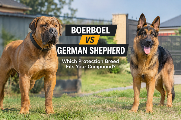 Boerboel vs German Shepherd Compound Protection